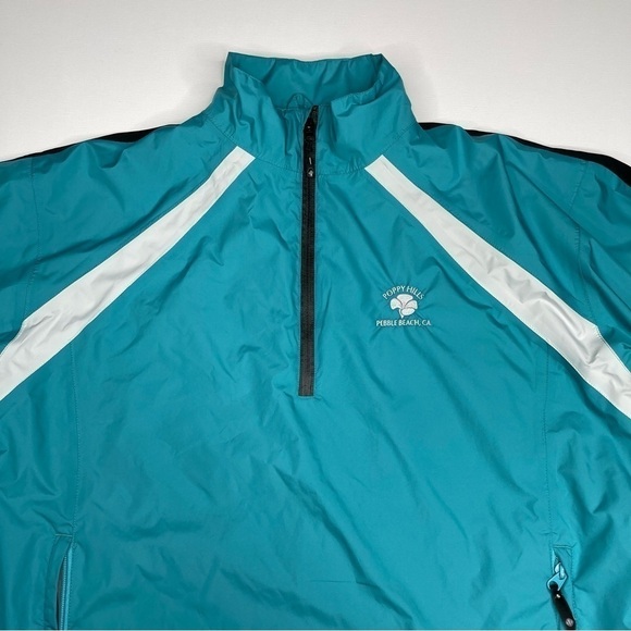 Sunice Jacket Windbreaker Typhoon Teal 1/4 Zip Golf Coastal Pebble Beachy Preppy - Picture 2 of 16